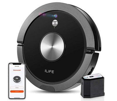 ILIFE A9 Panoramic Navigation Robot Vacuum Cleaner, Wi-Fi Connected Mapping and Navigation, Sustained Strong Suction, Self-Adjustable Roller Brush, Slim and Quiet, Compatible with Alexa, Cleans Hard Floor to Low-Pile Carpet For $369.99 At Amazon Canada