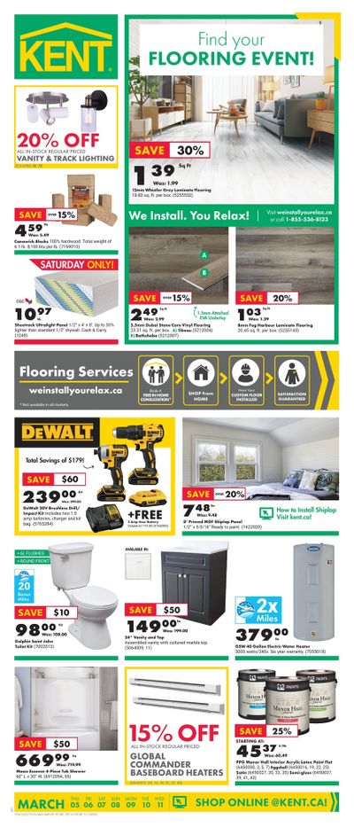 Kent Building Supplies Flyer March 5 to 11
