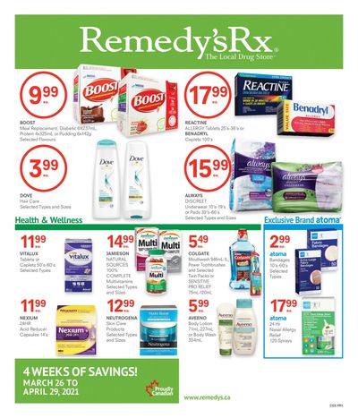 Remedy's RX Flyer March 26 to April 29
