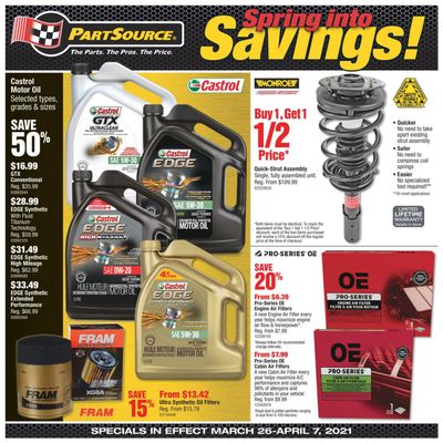PartSource Flyer March 26 to April 7