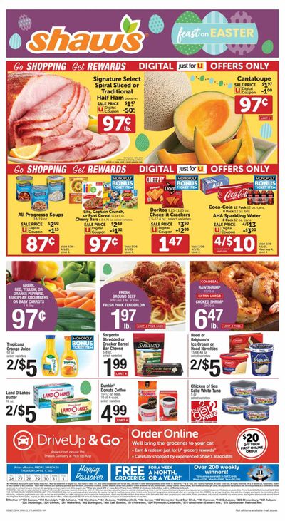 Shaw’s (MA, ME, NH, RI, VT) Weekly Ad Flyer March 26 to April 1