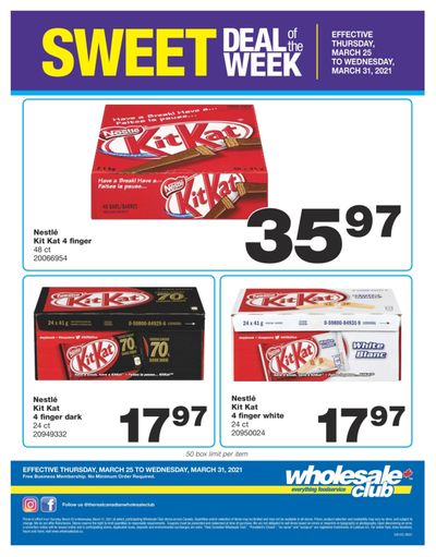 Wholesale Club Sweet Deal of the Week Flyer March 25 to 31