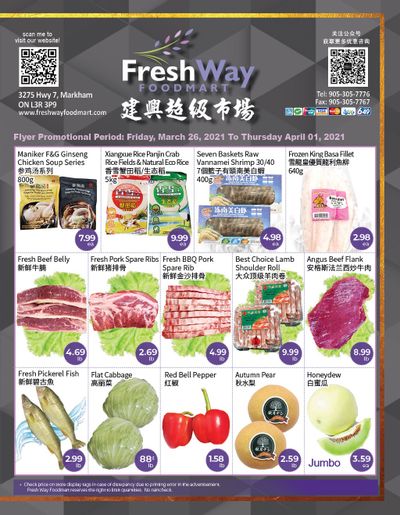 FreshWay Foodmart Flyer March 26 to April 1