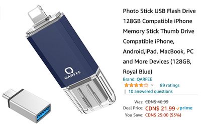 Amazon Canada Deals: Save 53% off Photo Stick USB Flash Drive 128GB Compatible iPhone + 35% on Mini Chub BT Speaker + More Offers
