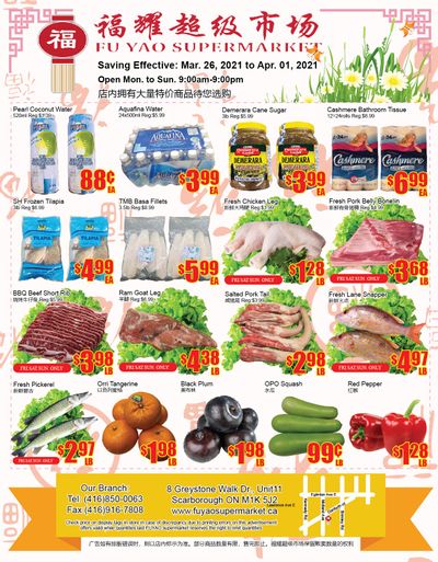 Fu Yao Supermarket Flyer March 26 to April 1