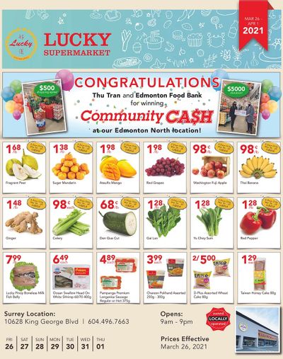 Lucky Supermarket (Surrey) Flyer March 26 to April 1