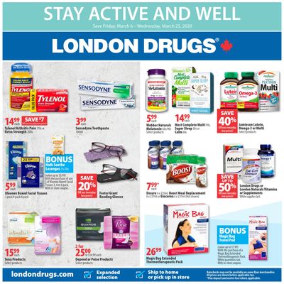 London Drugs Stay Active And Well Flyer March 6 to 25