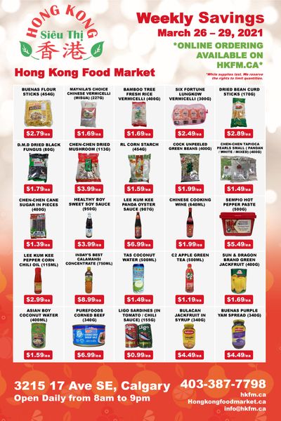 Hong Kong Food Market Flyer March 26 to 29