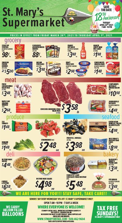 St. Mary's Supermarket Flyer March 26 to April 1