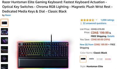 Amazon Canada Deals: Save 29% on Razer Huntsman Elite Gaming Keyboard + 38% on Google Pixel 2 XL Renewed + 20% on Kids Night Light