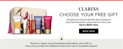 Hudson’s Bay Canada Deals: FREE 6-Piece Clarins Gift ($237 Value) with Purchase + More Offers