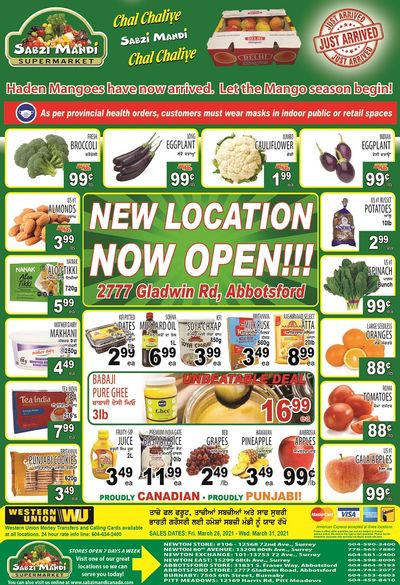 Sabzi Mandi Supermarket Flyer March 26 to 31