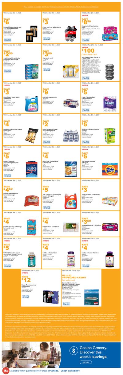 Costco (BC, AB, SK & MB) Weekly Savings March 9 to 15