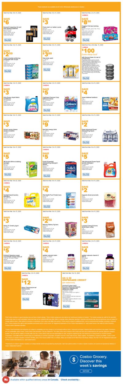 Costco (QC) Weekly Savings March 9 to 15 Costco (QC) Weekly Savings March 9 to 15