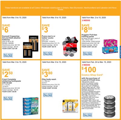 Costco Canada More Savings Weekly Coupons/Flyers for: Ontario, New Brunswick, Newfoundland & Labrador and Nova Scotia, March 9 – 15