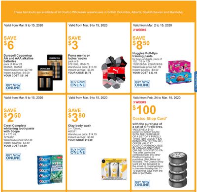 Costco Canada More Savings Weekly Coupons/Flyers for Western Canada: British Columbia, Alberta, Saskatchewan & Manitoba, March 9 – 15
