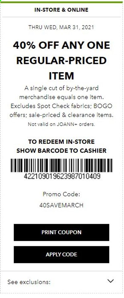 JOANN Weekly Ad Flyer March 28 to March 31