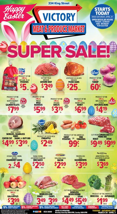 Victory Meat Market Flyer March 30 to April 3