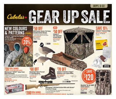 Cabela's Gear Up Sale Flyer September 5 to 22