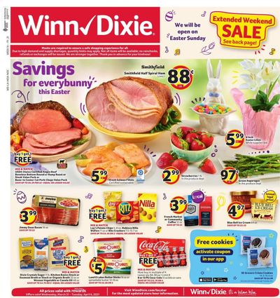 Winn Dixie (AL, FL, GA, LA, MS) Weekly Ad Flyer March 31 to April 6