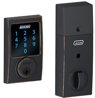 Schlage BE469NXCEN716 Century Touchscreen Deadbolt with Nexia Home Intelligence and Alarm, Aged Bronze (Z-Wave) (Works with Amazon Alexa) For $355.81 At Amazon Canada