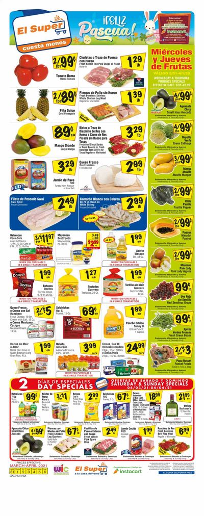 El Super (AZ, CA, NM, NV, TX) Weekly Ad Flyer March 31 to April 6