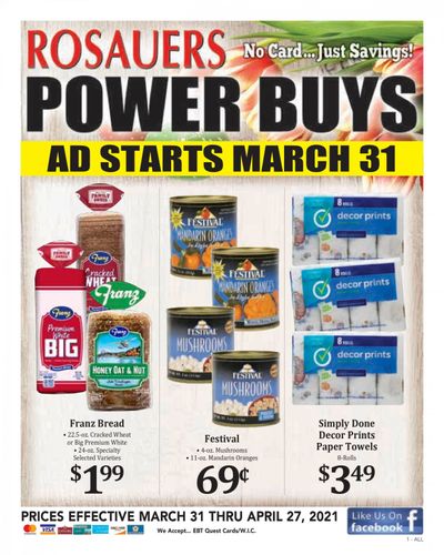 Rosauers Weekly Ad Flyer March 31 to April 27