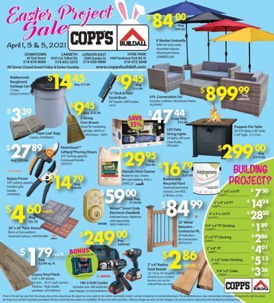 COPP's Buildall Flyer April 1 to 5