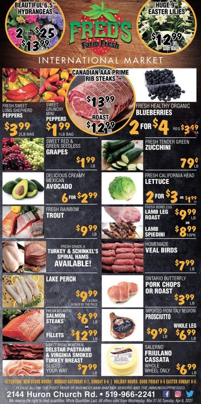 Fred's Farm Fresh Flyer March 31 to April 6