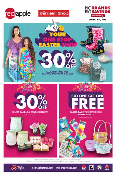 The Bargain Shop & Red Apple Stores Flyer April 1 to 4