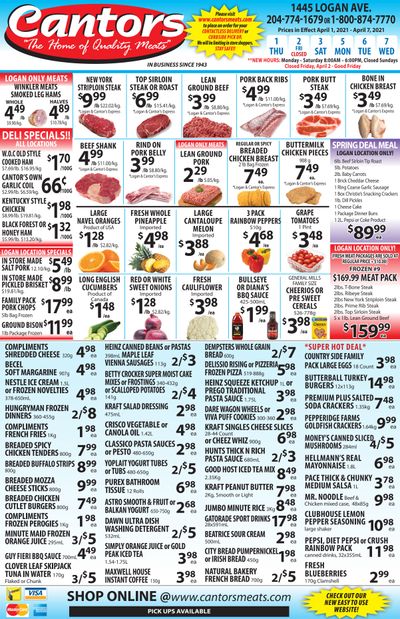 Cantor's Meats Flyer April 1 to 7