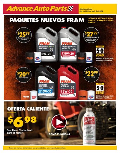 Advance Auto Parts Weekly Ad Flyer April 1 to April 28