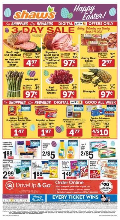 Shaw’s (MA, ME, NH, RI, VT) Weekly Ad Flyer April 2 to April 8