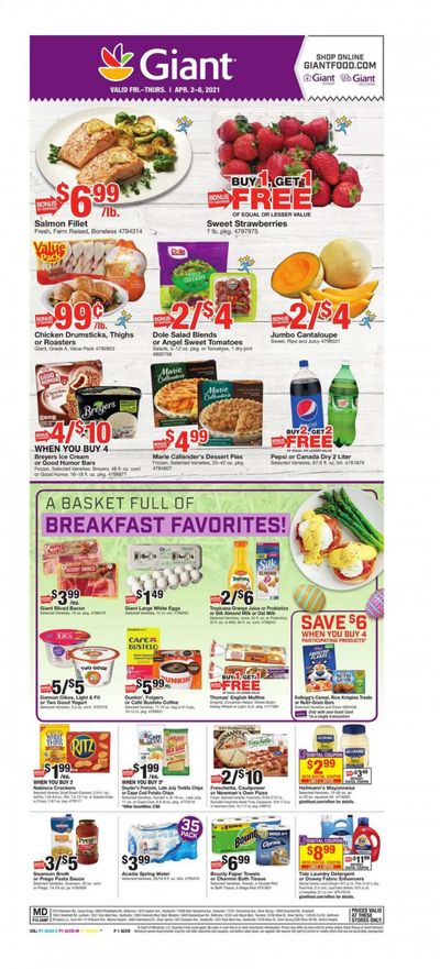 Giant Food Weekly Ad Flyer April 2 to April 8