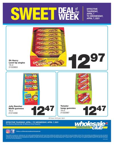 Wholesale Club Sweet Deal of the Week Flyer April 1 to 7