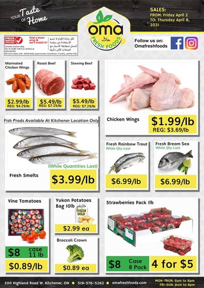 Oma Fresh Foods Flyer April 2 to 8