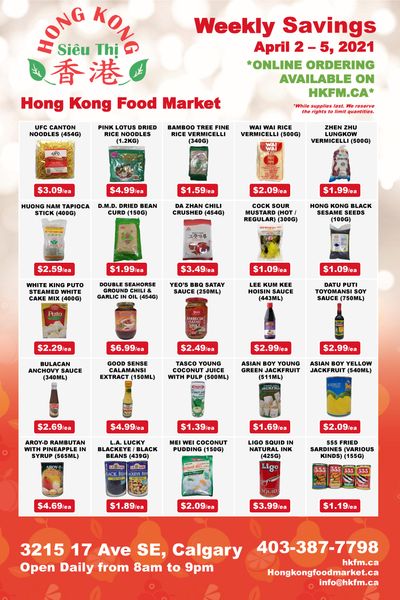 Hong Kong Food Market Flyer April 2 to 5