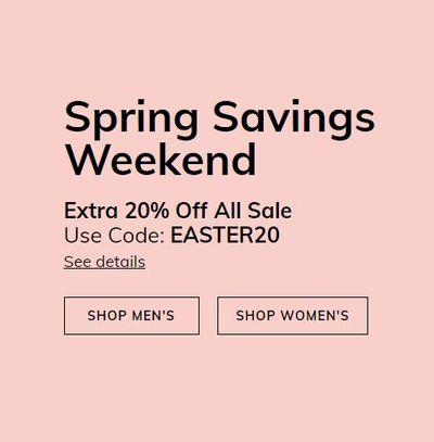 ECCO Canada Spring Savings Weekend: Save Extra 20% OFF All Sale