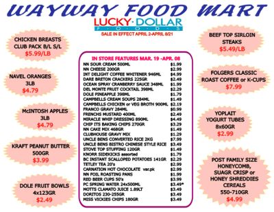WayWay Food Mart Flyer April 2 to 8