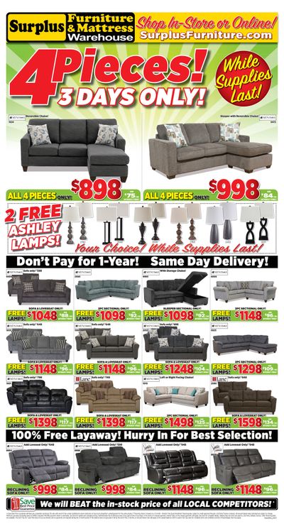 Surplus Furniture & Mattress Warehouse (Winnipeg) Flyer April 5 to 11