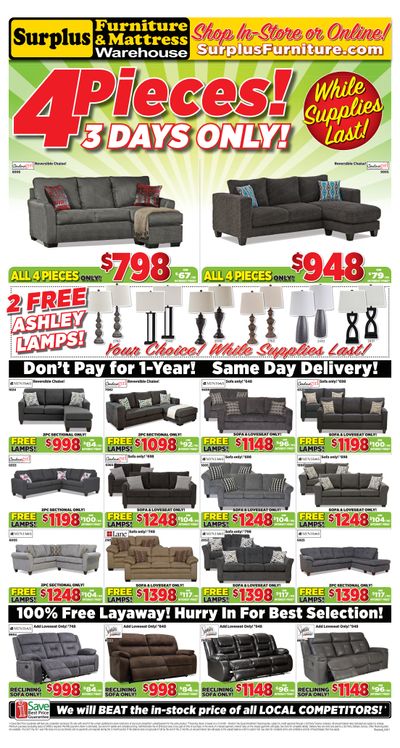 Surplus Furniture & Mattress Warehouse (Thunder Bay) Flyer April 5 to 11