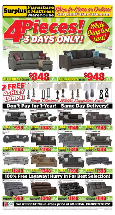 Surplus Furniture & Mattress Warehouse (Fredericton) Flyer April 5 to 11