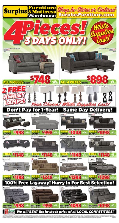 Surplus Furniture & Mattress Warehouse (Barrie) Flyer April 5 to 11