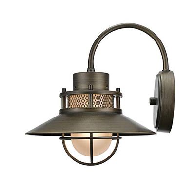 Globe Electric Liam Outdoor Wall Sconce, Bronze Finish, Frosted White Glass Shade, 44097 $56.24 (Reg $96.09)