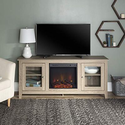 Walker Edison Furniture Wood TV Stand with Fireplace, 58-Inch, Grey $279.97 (Reg $299.97)