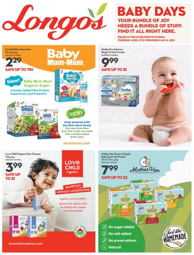 Longo's Baby Days Flyer April 8 to May 5