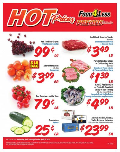 Food 4 Less (CA) Weekly Ad Flyer April 7 to April 13