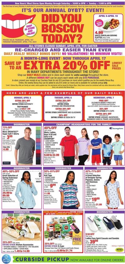 Boscov's Weekly Ad Flyer April 1 to April 7