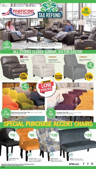 American Furniture Warehouse Weekly Ad Flyer April 4 to April 10