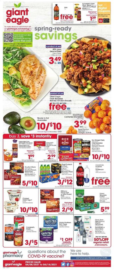 Giant Eagle (IN, MD, OH, PA, WV) Weekly Ad Flyer April 8 to April 14